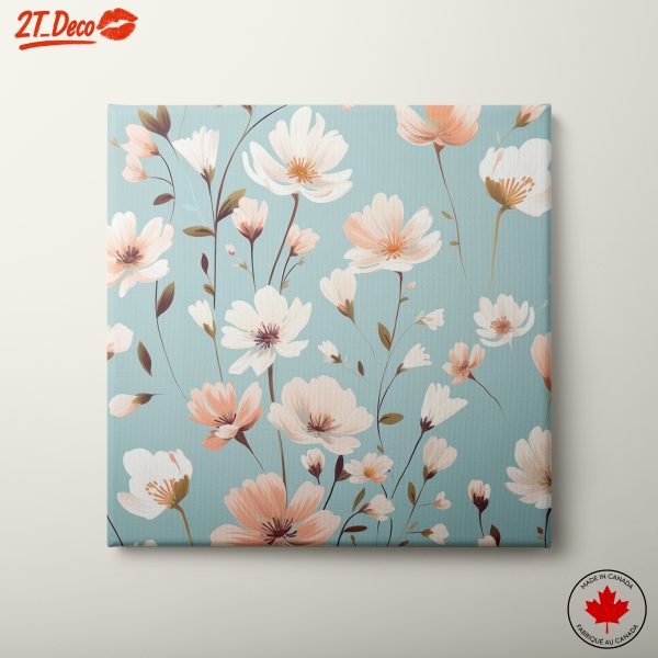 Delicate Floral Arrangement on Soft Blue Background