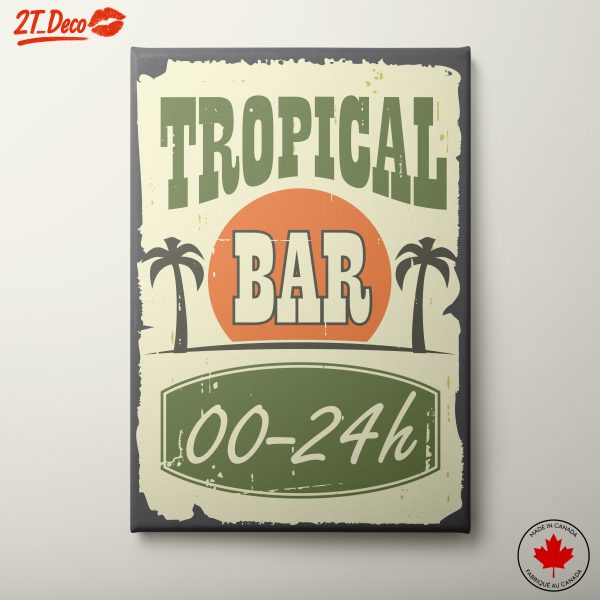 Vintage Tropical Bar Sign Art
