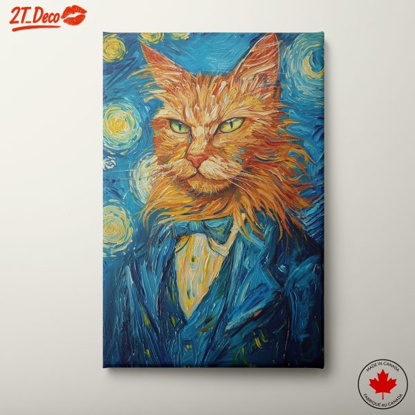 Whimsical Cat Portrait In Vibrant Colors