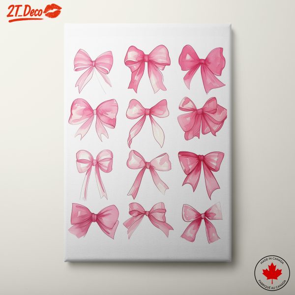 Elegant Pink Ribbon Artwork for Home Decor