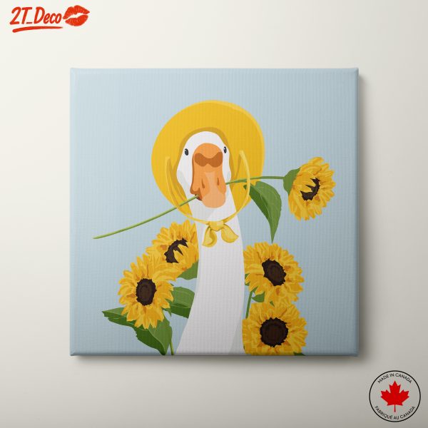 Charming Goose With Sunflowers