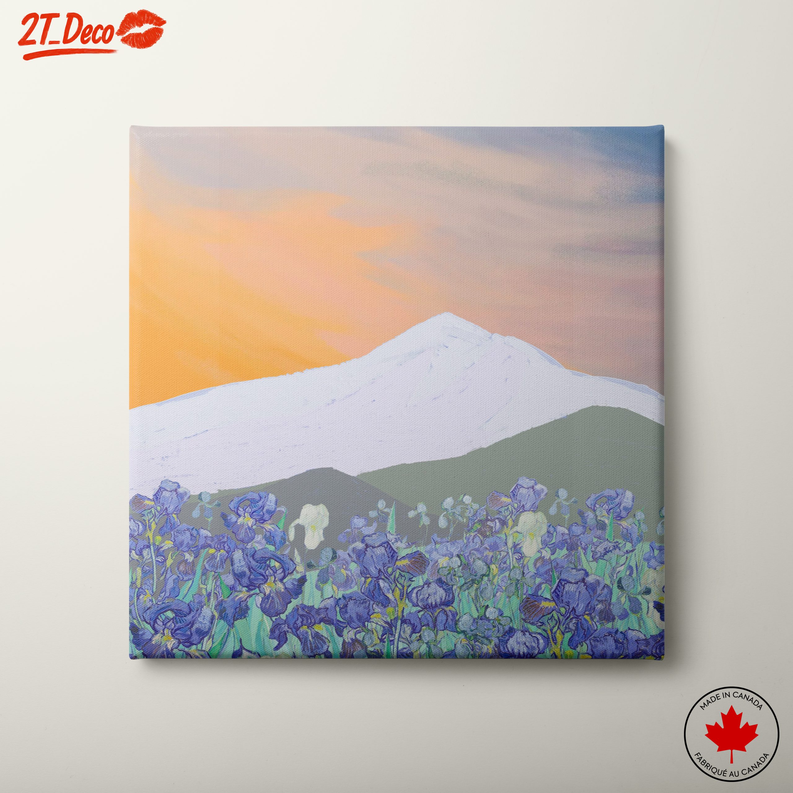 Stylized Abstract Landscape with Irises