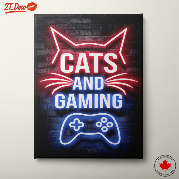 Cats and Gaming Neon Art for Your Space