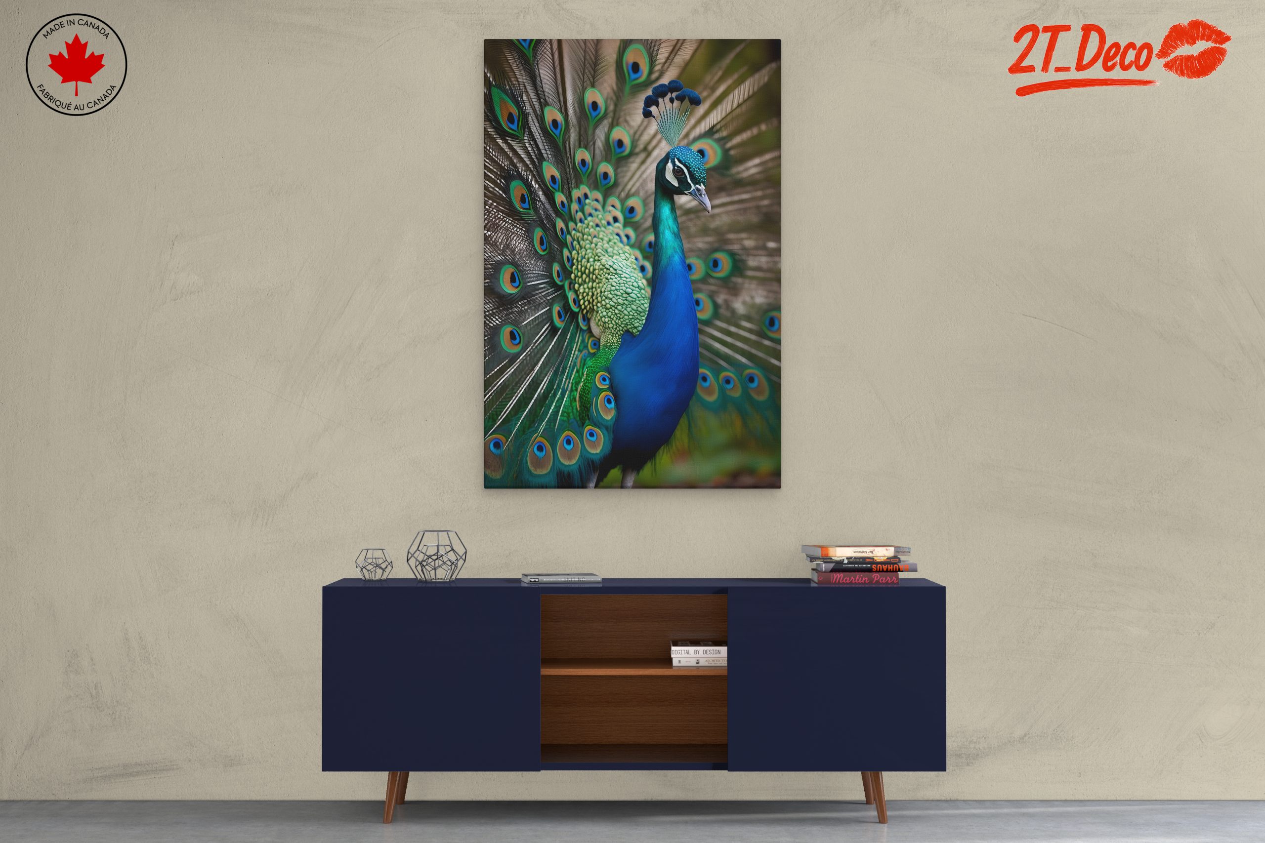 Vibrant Peacock Wall Art - Image 3