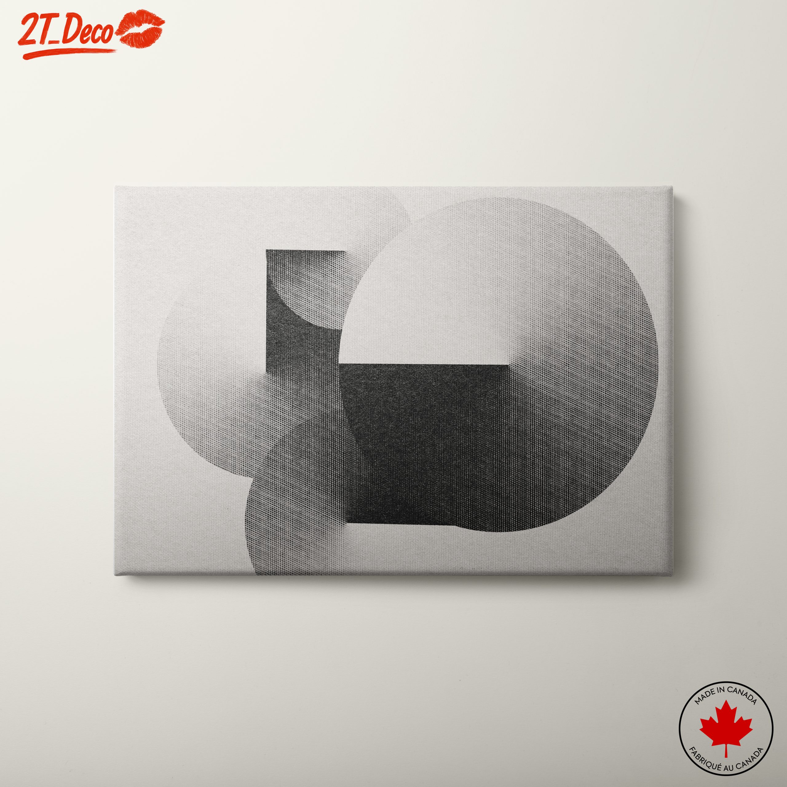 Geometric Abstract Art in Monochrome Tones