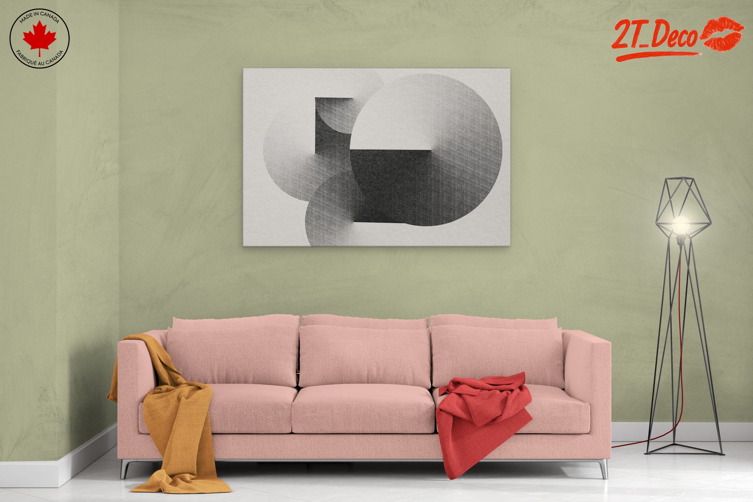 Geometric Abstract Art in Monochrome Tones - Image 2