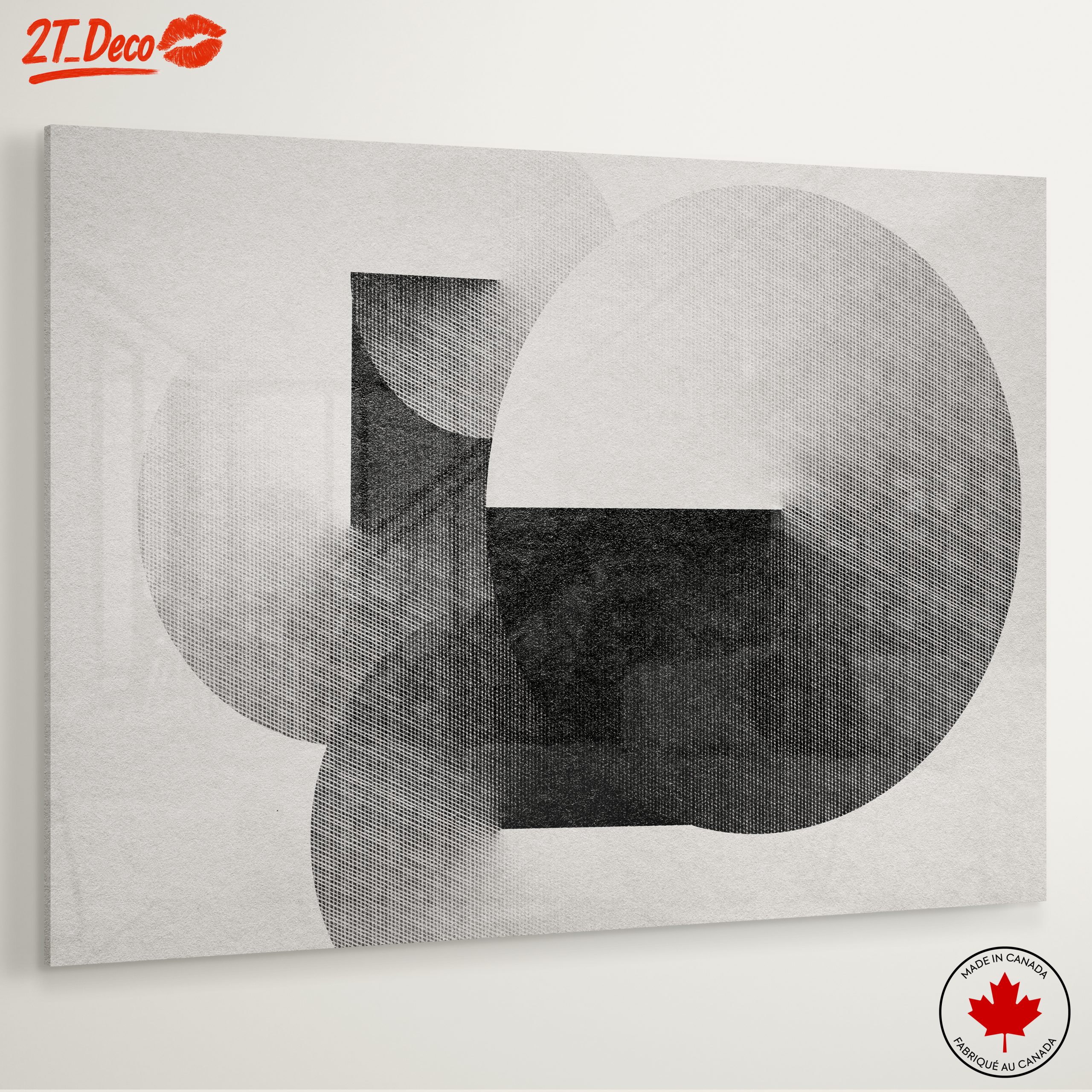 Geometric Abstract Art in Monochrome Tones - Image 6