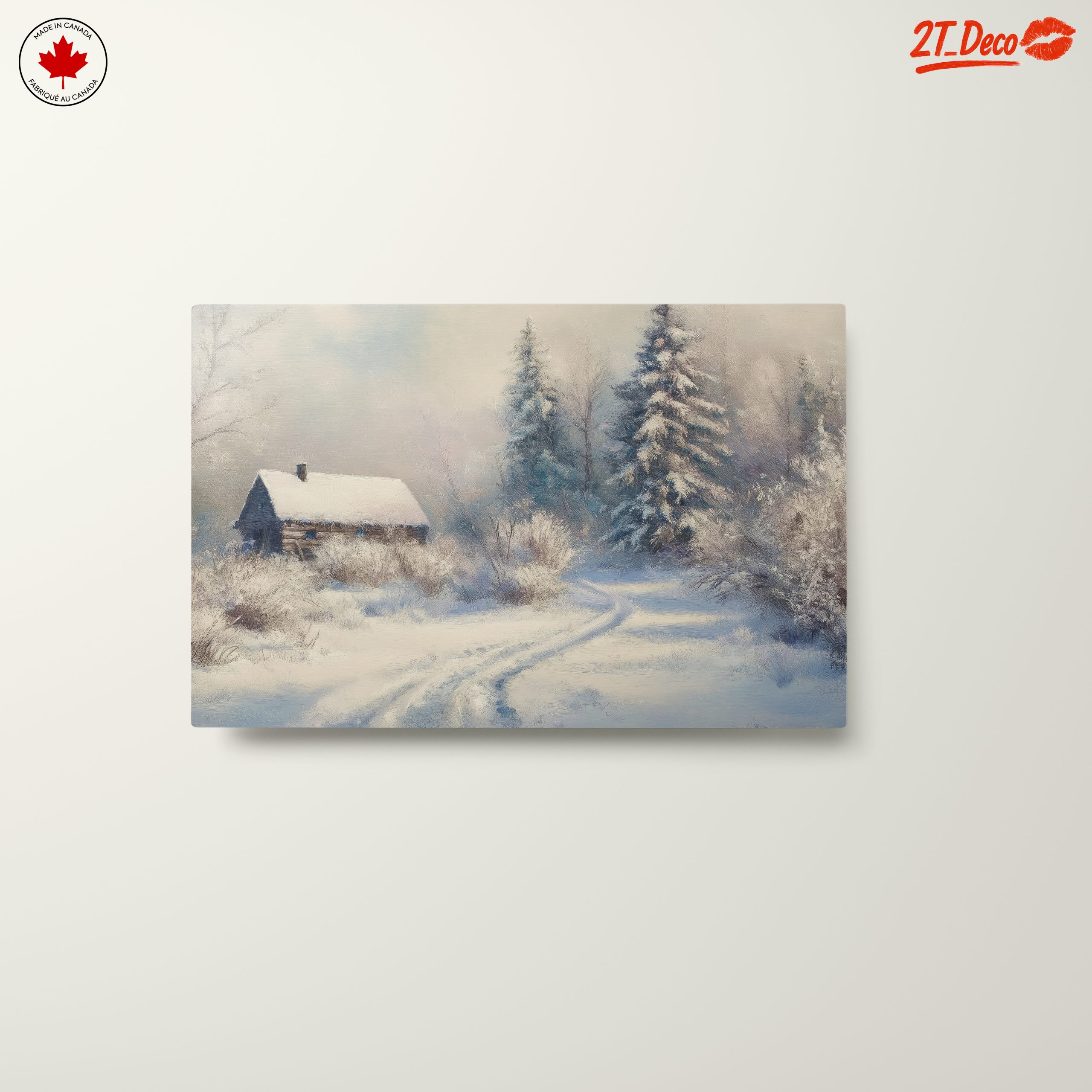 Serene Winter Landscape with Cozy Cabin - Image 10