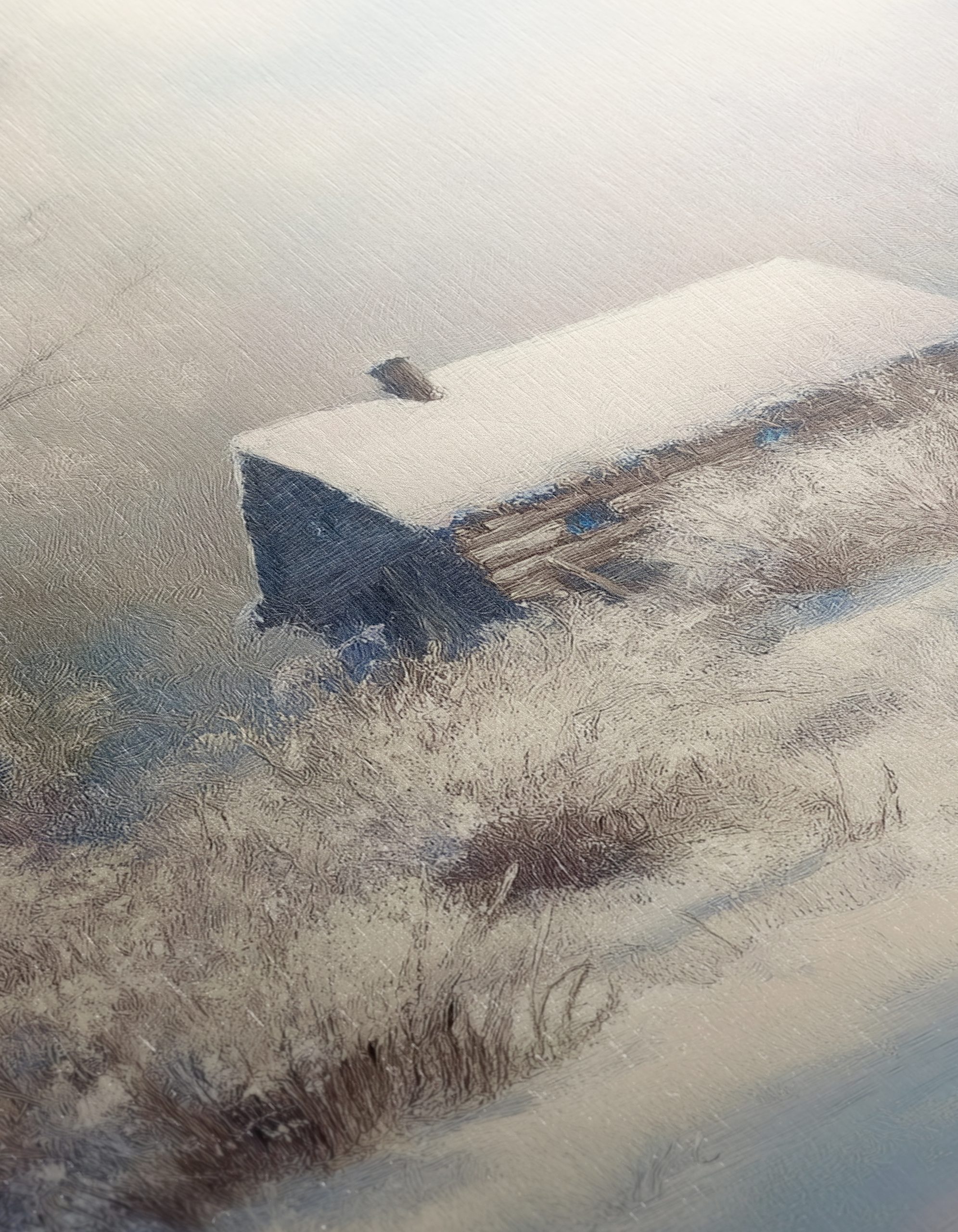 Serene Winter Landscape with Cozy Cabin - Image 12