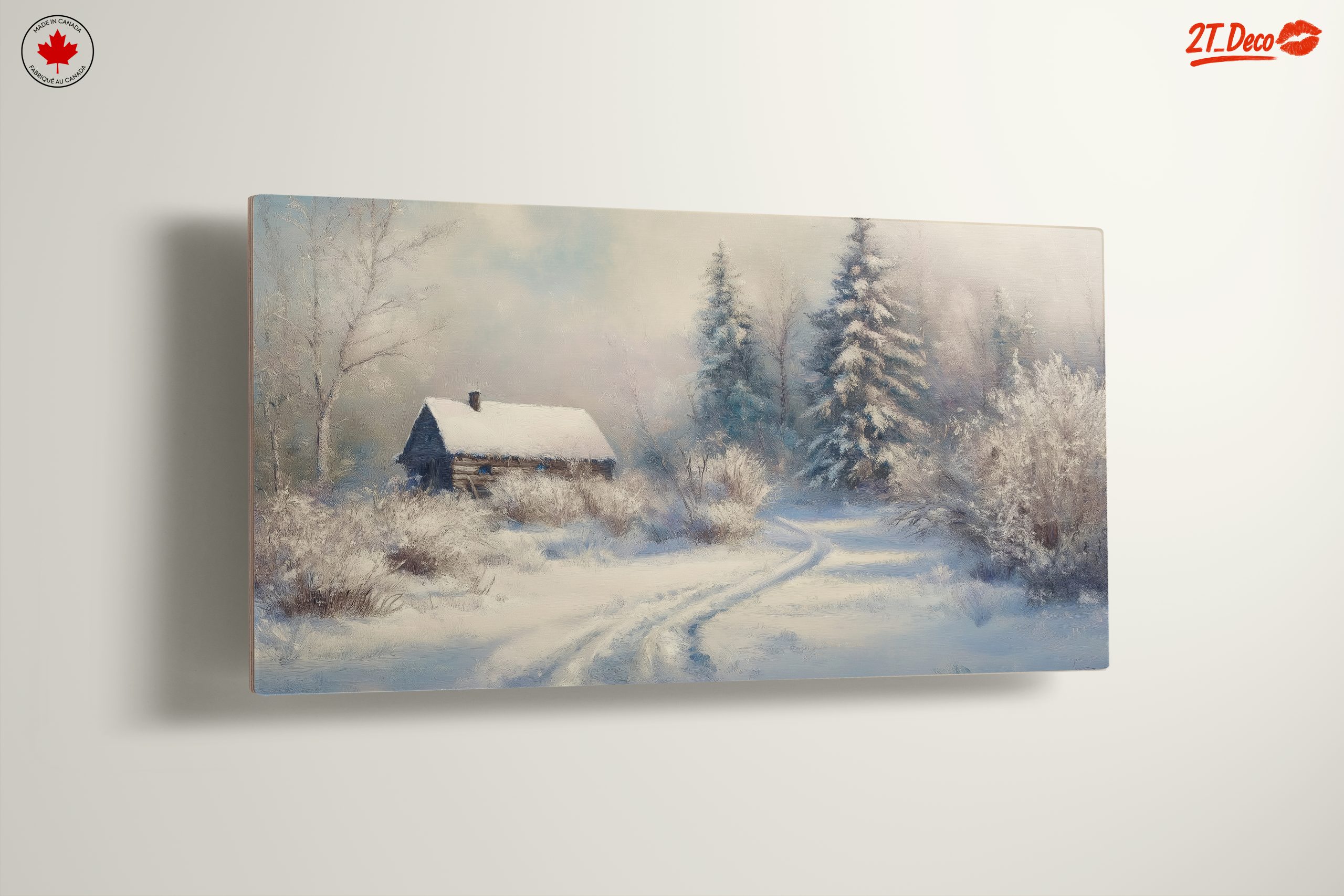 Serene Winter Landscape with Cozy Cabin - Image 13