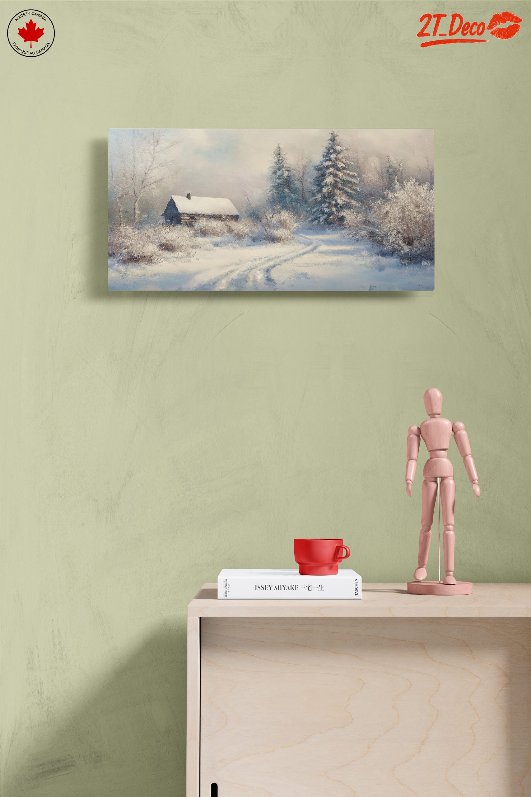 Serene Winter Landscape with Cozy Cabin - Image 14