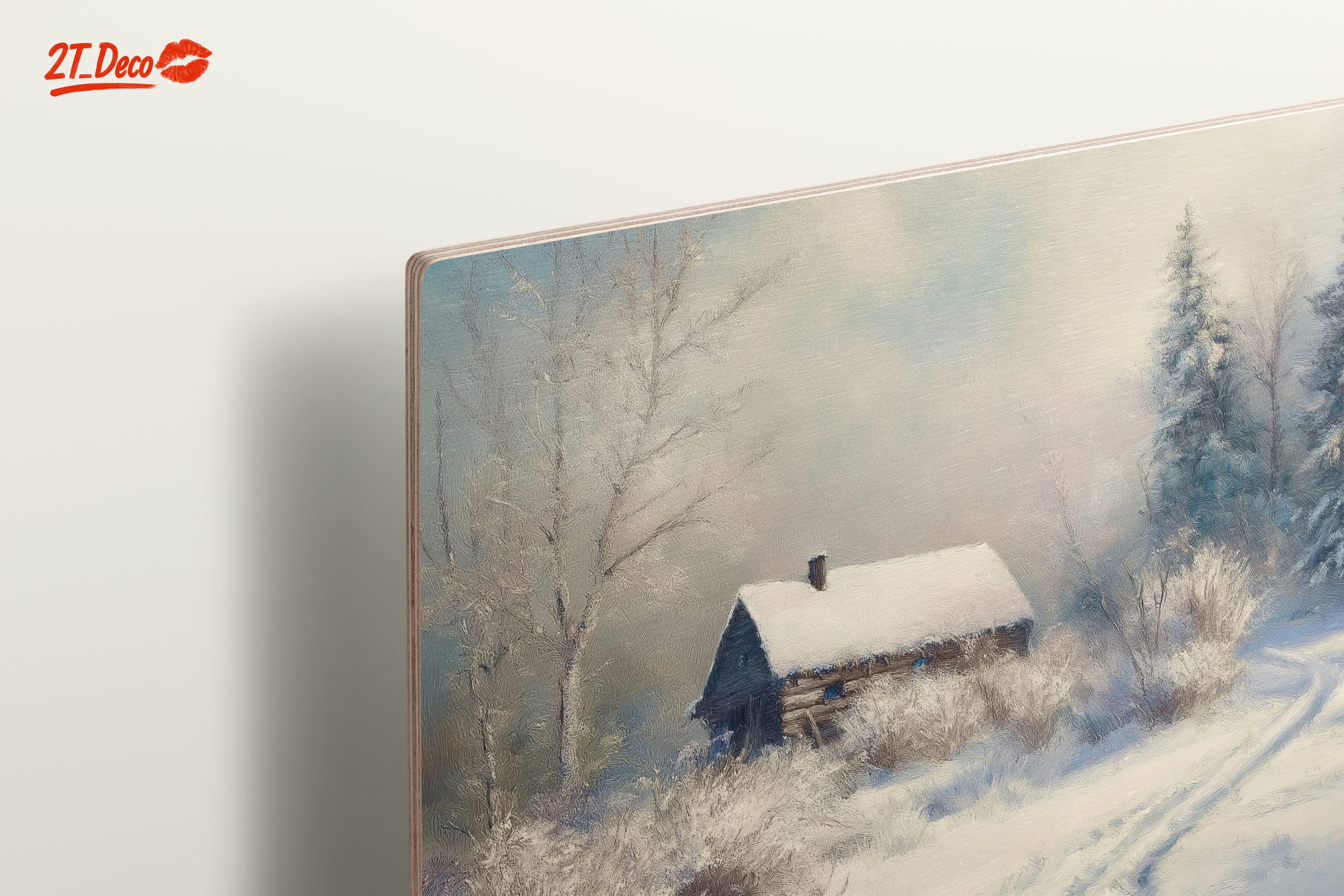 Serene Winter Landscape with Cozy Cabin - Image 15