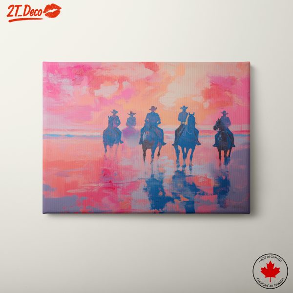 Vibrant Contemporary Landscape with Cowboys