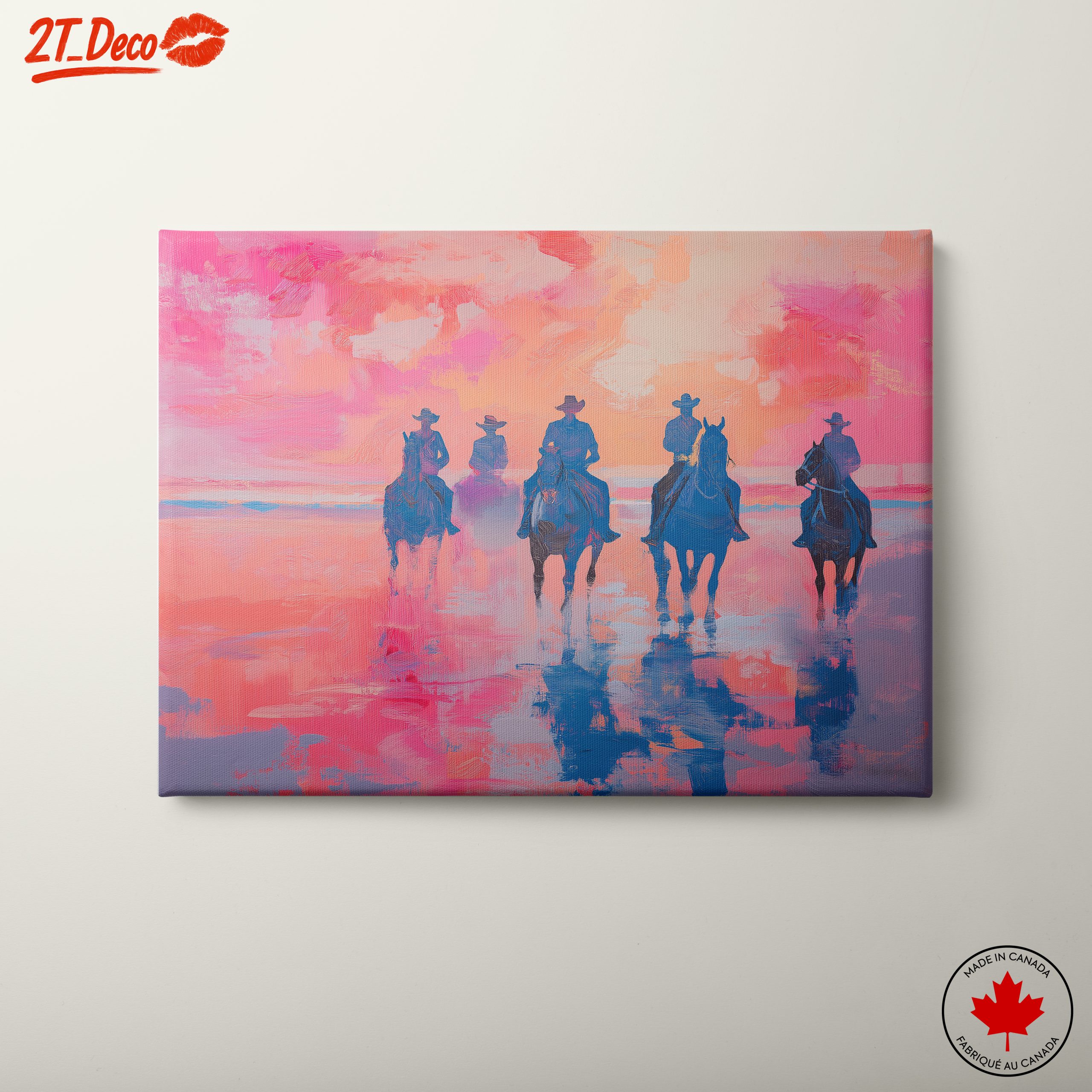 Vibrant Contemporary Landscape with Cowboys