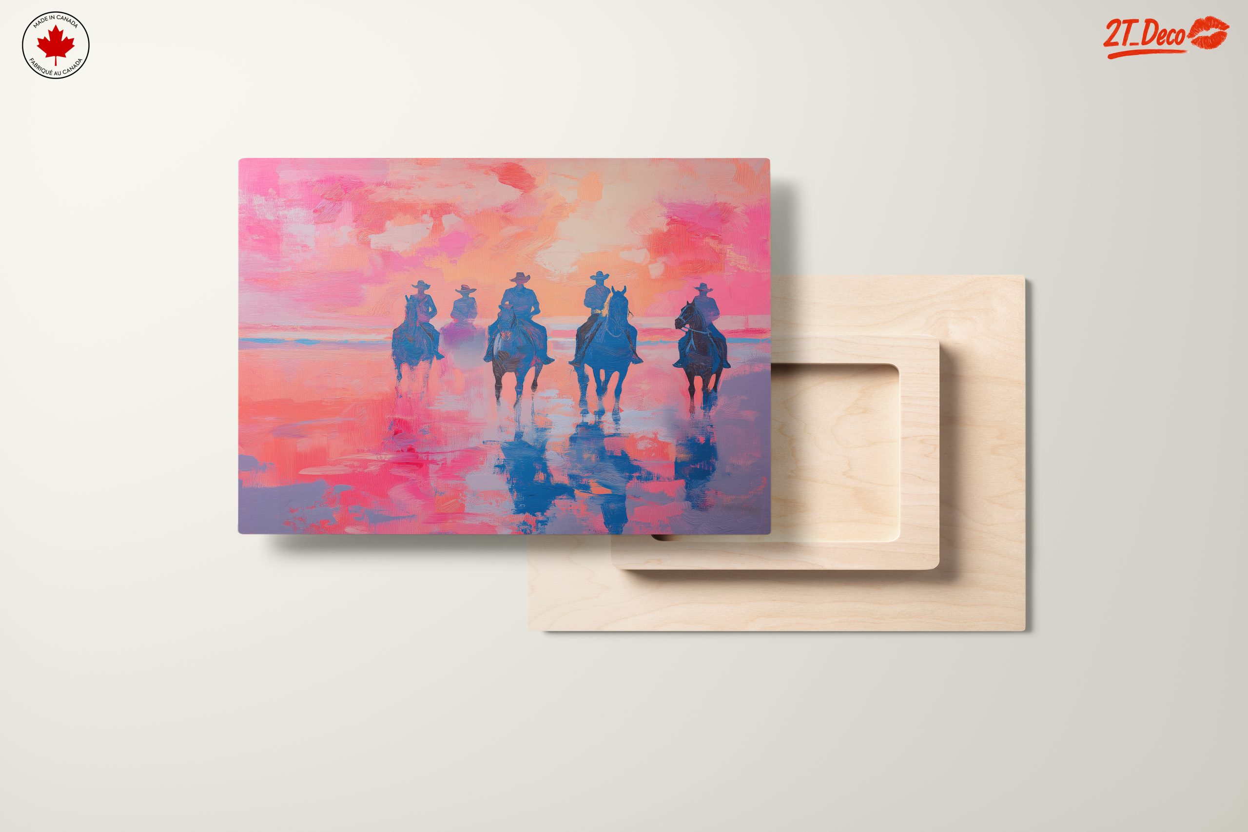 Vibrant Contemporary Landscape with Cowboys - Image 11