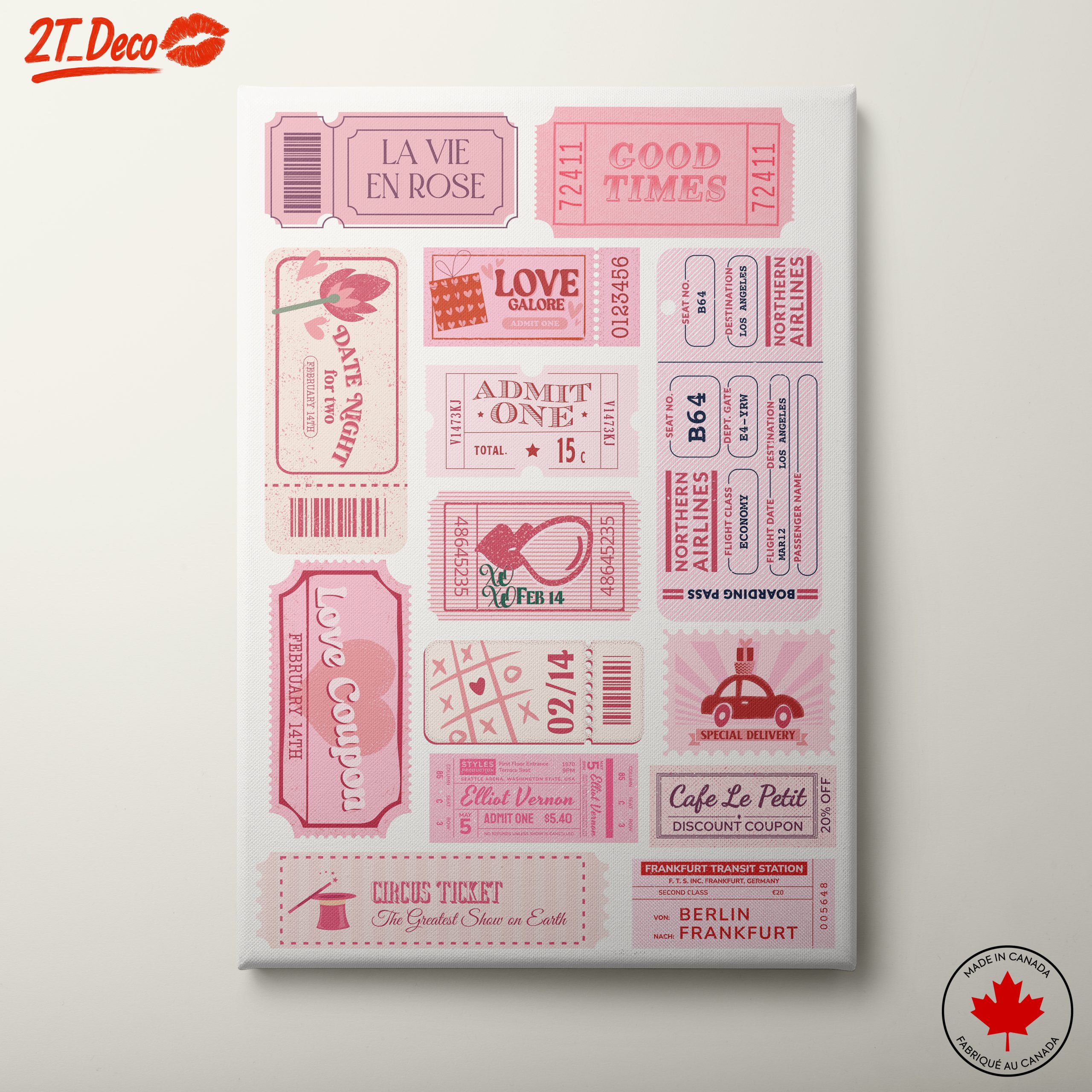 Colorful Ticket Collage Art