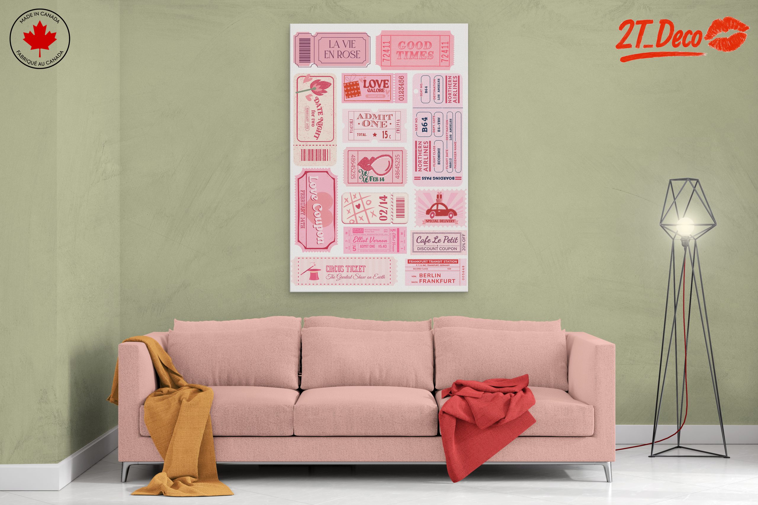 Colorful Ticket Collage Art - Image 2