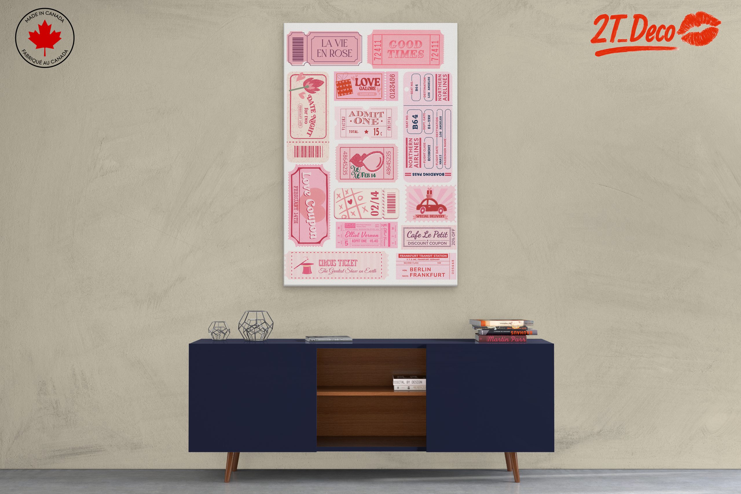 Colorful Ticket Collage Art - Image 3