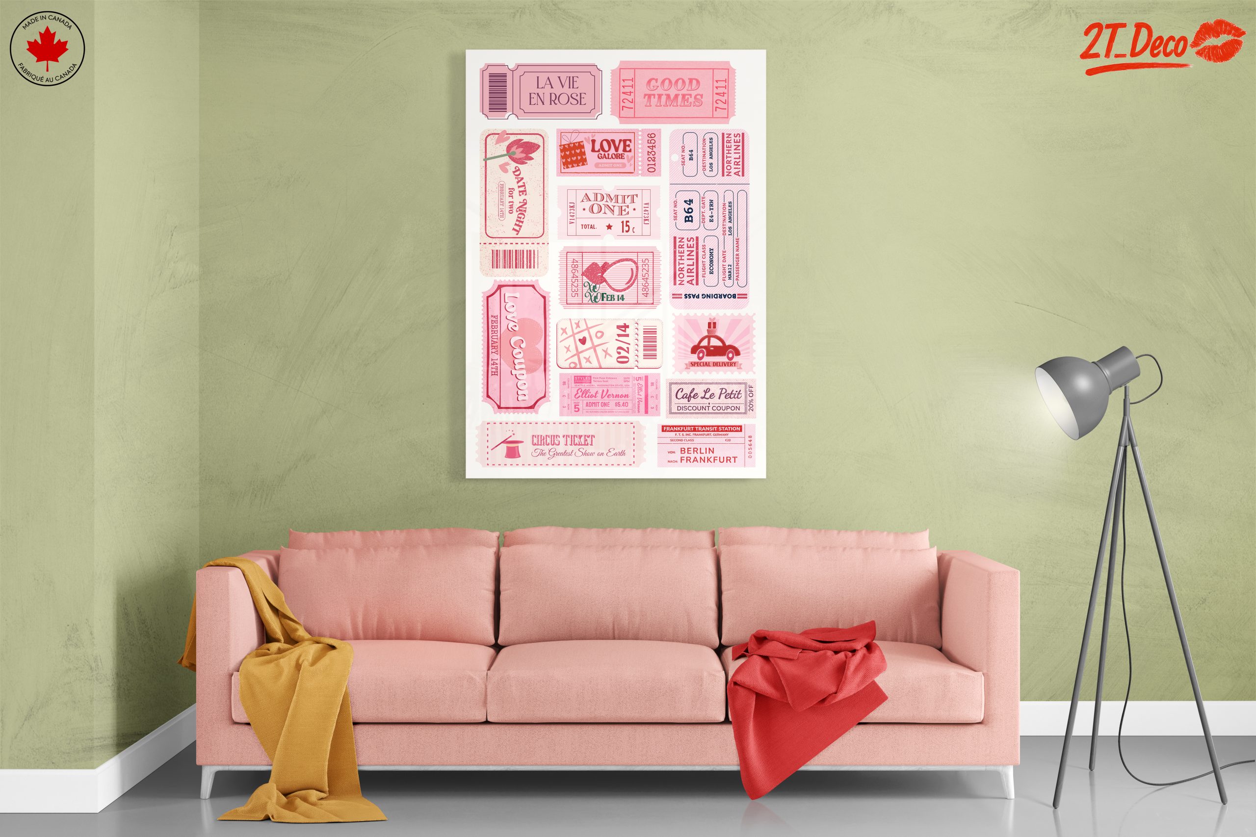 Colorful Ticket Collage Art - Image 7