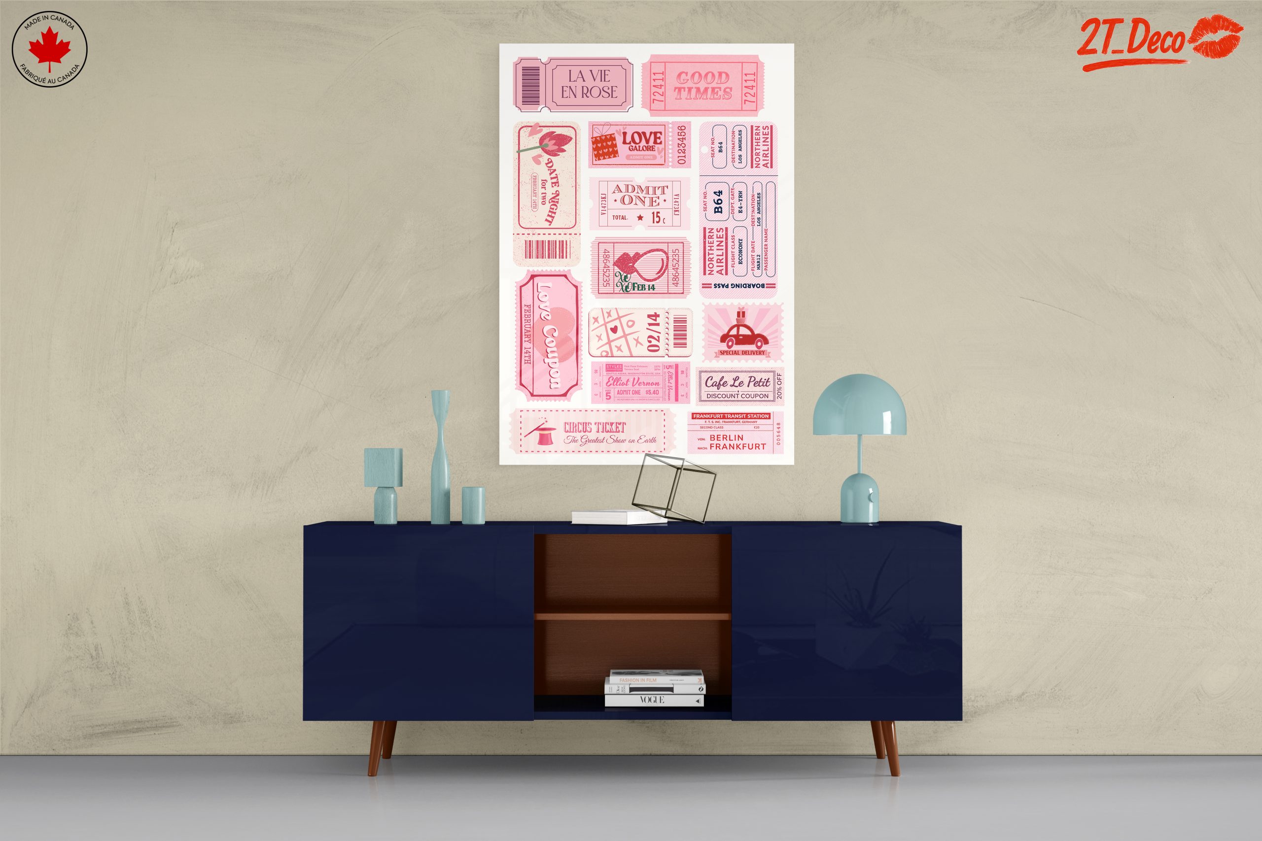 Colorful Ticket Collage Art - Image 8