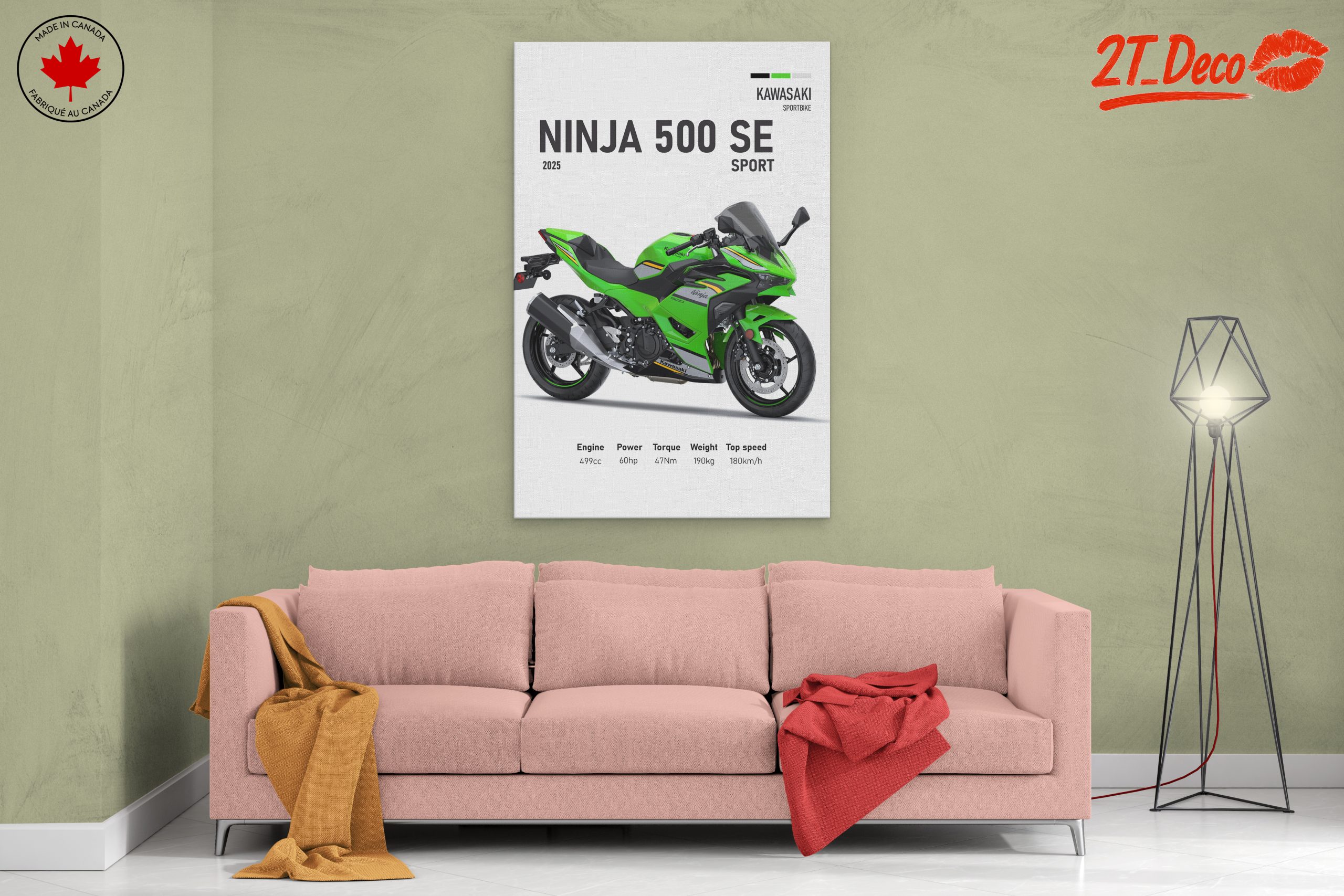 Kawasaki Ninja 500 SE Sport Motorcycle Art - Image 2