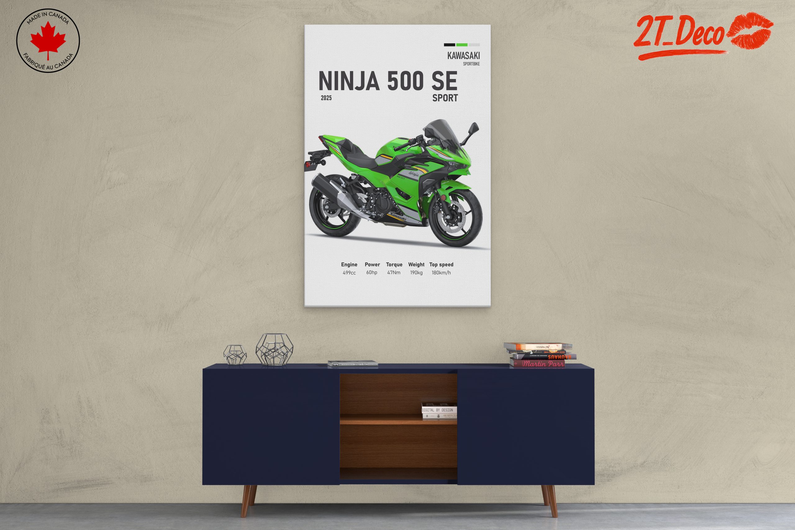 Kawasaki Ninja 500 SE Sport Motorcycle Art - Image 3