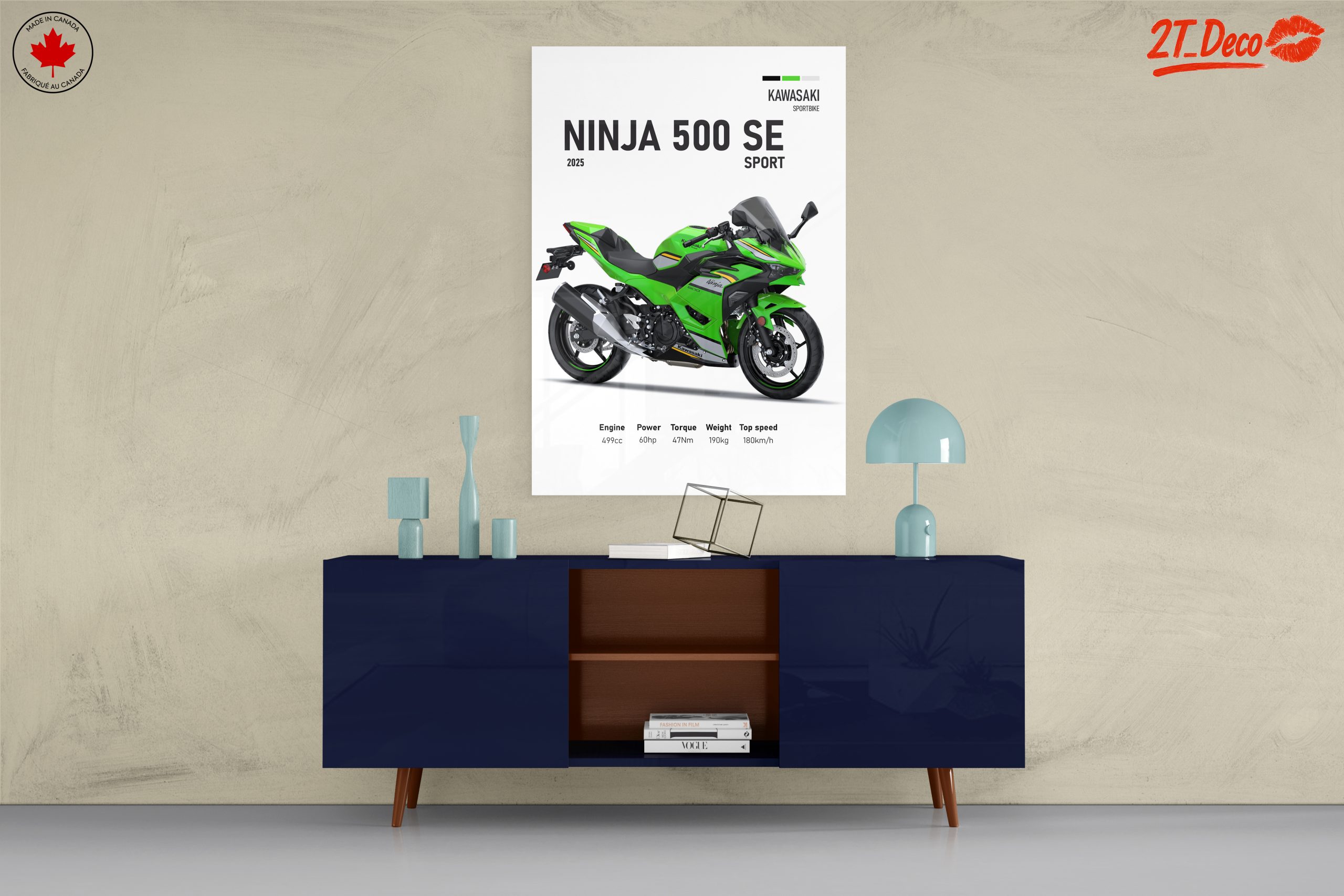 Kawasaki Ninja 500 SE Sport Motorcycle Art - Image 8