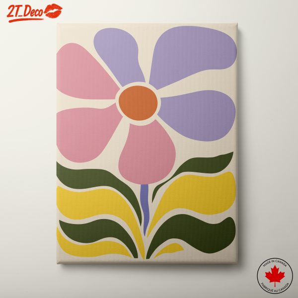 Stylized Flower Art with Colorful Shapes