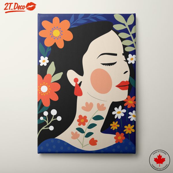 Stylish Contemporary Portrait of a Woman with Flowers