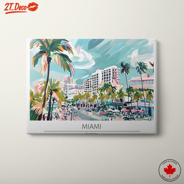 Vibrant Miami Cityscape Art