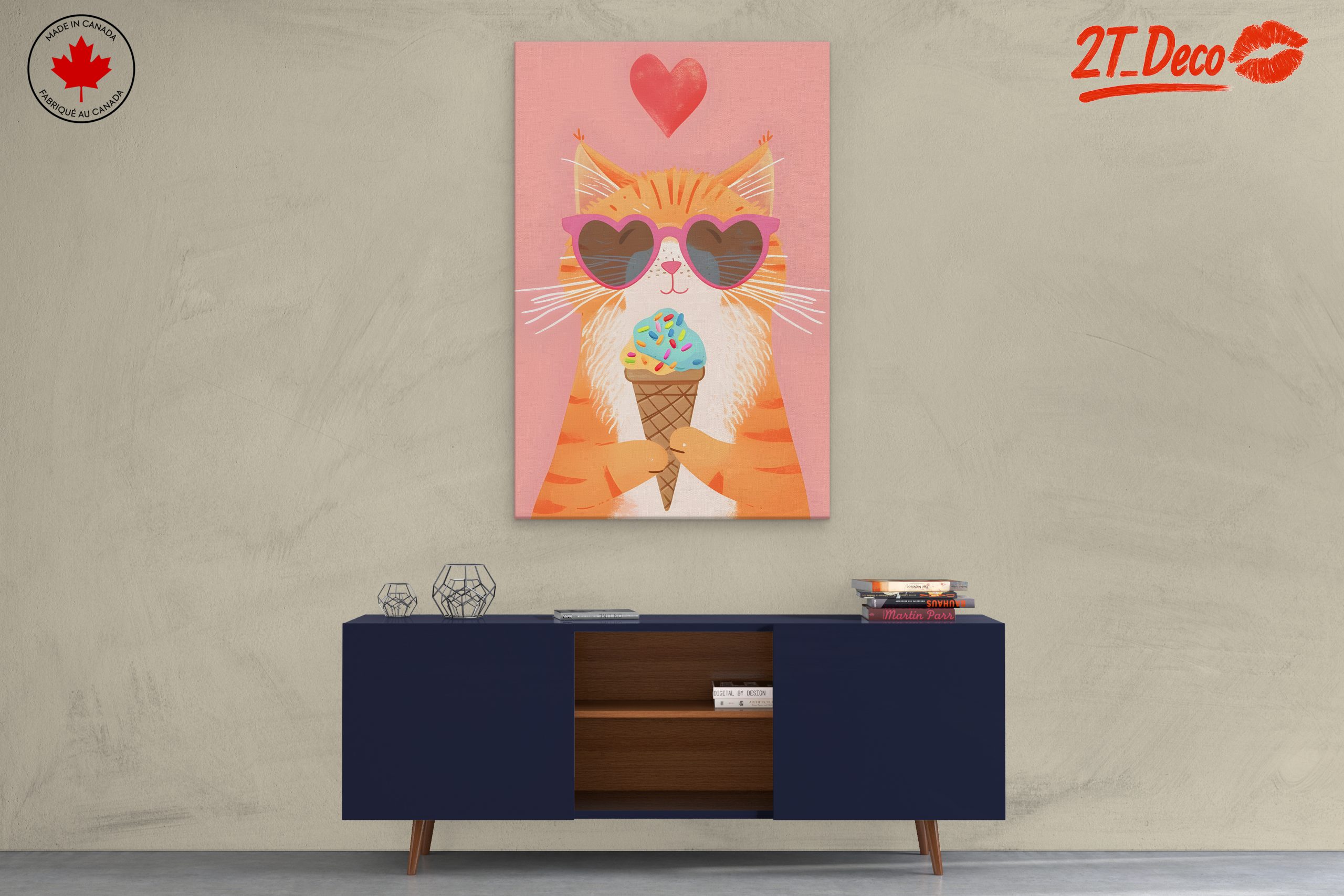 Adorable Cat Enjoying Ice Cream - Image 3