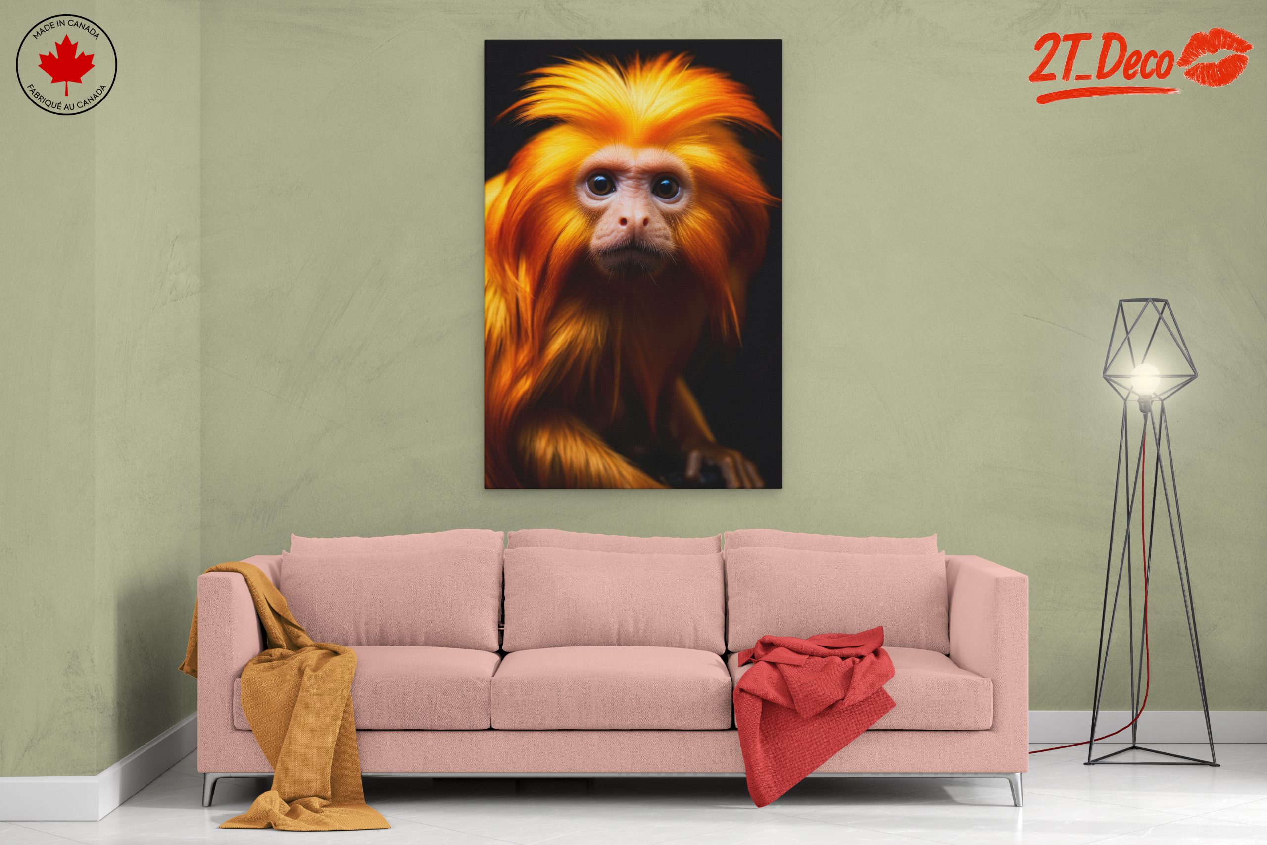 Vibrant Golden Monkey Wall Art - Image 2