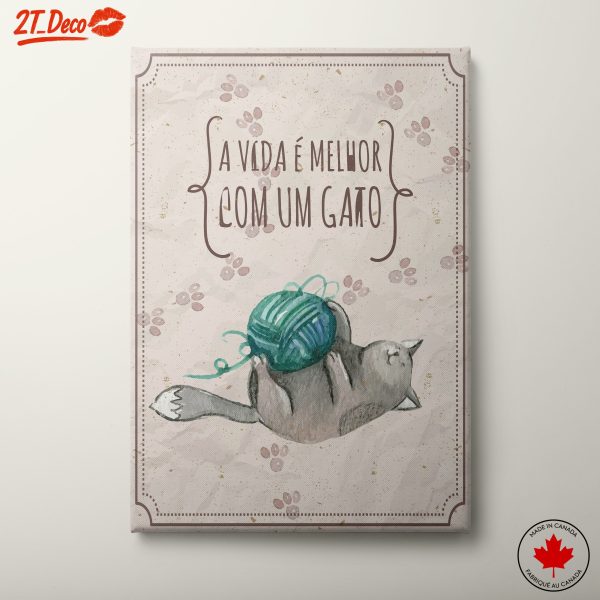 Whimsical Cat Art with Yarn
