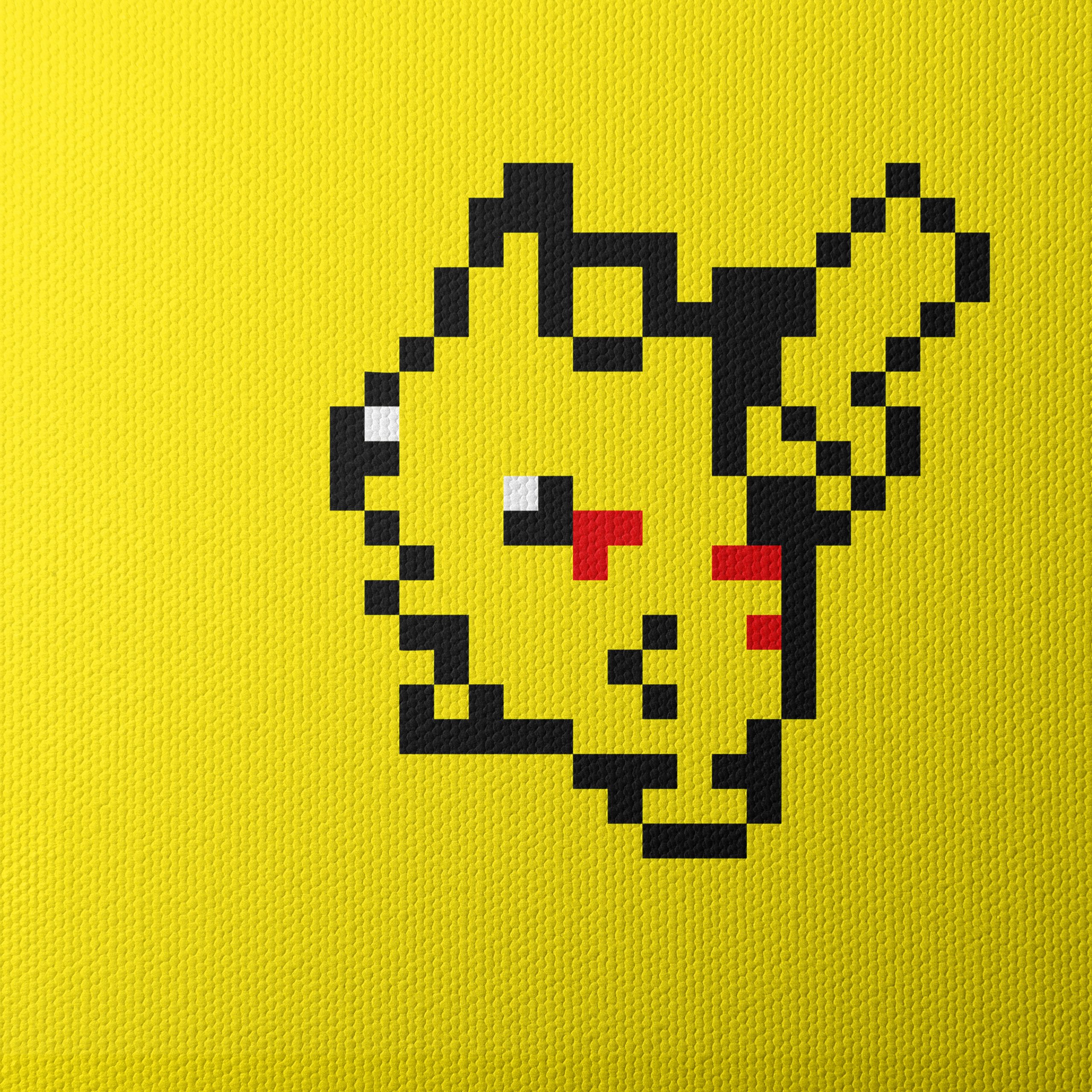 Pixel Art Pikachu on Bright Yellow Background - Image 4