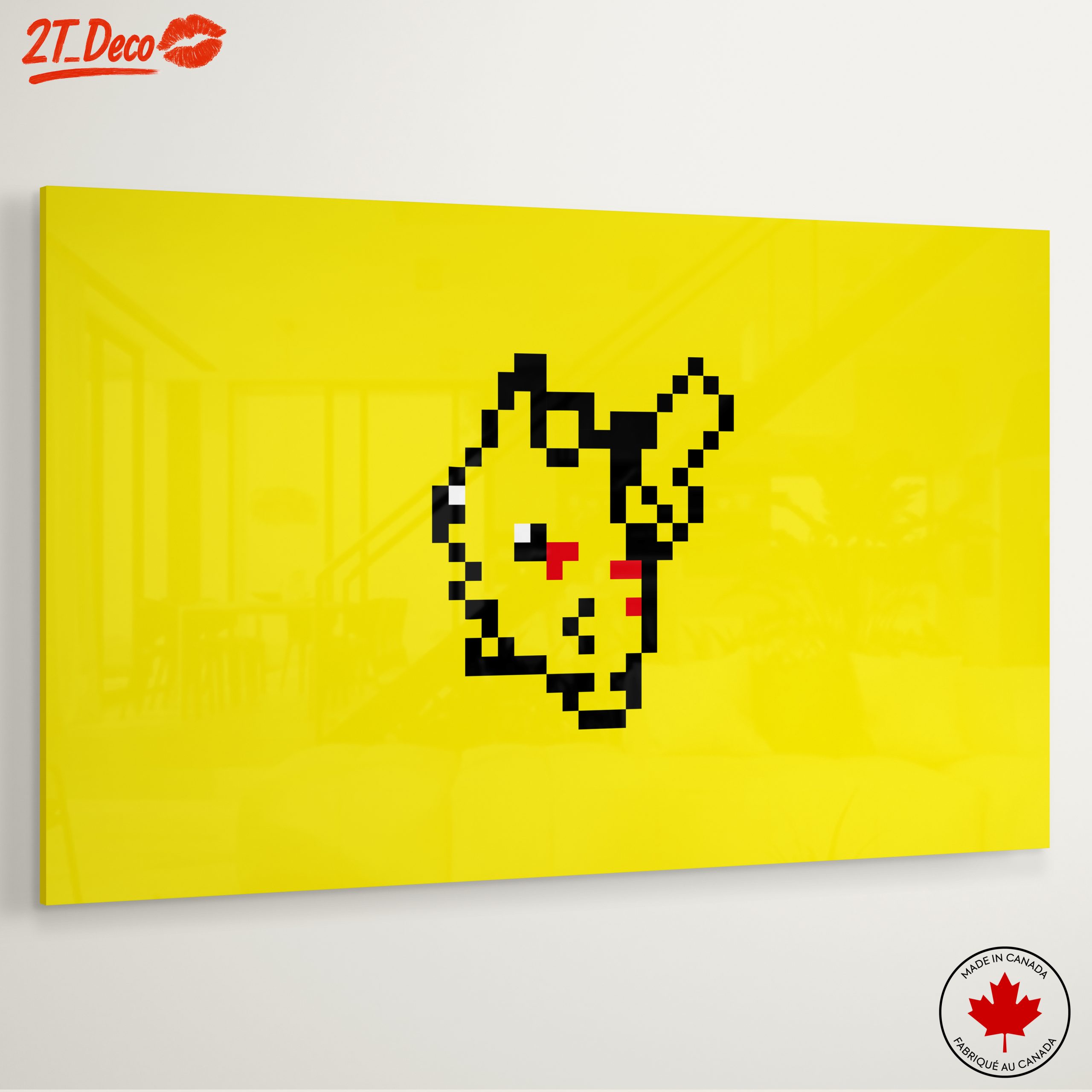 Pixel Art Pikachu on Bright Yellow Background - Image 6