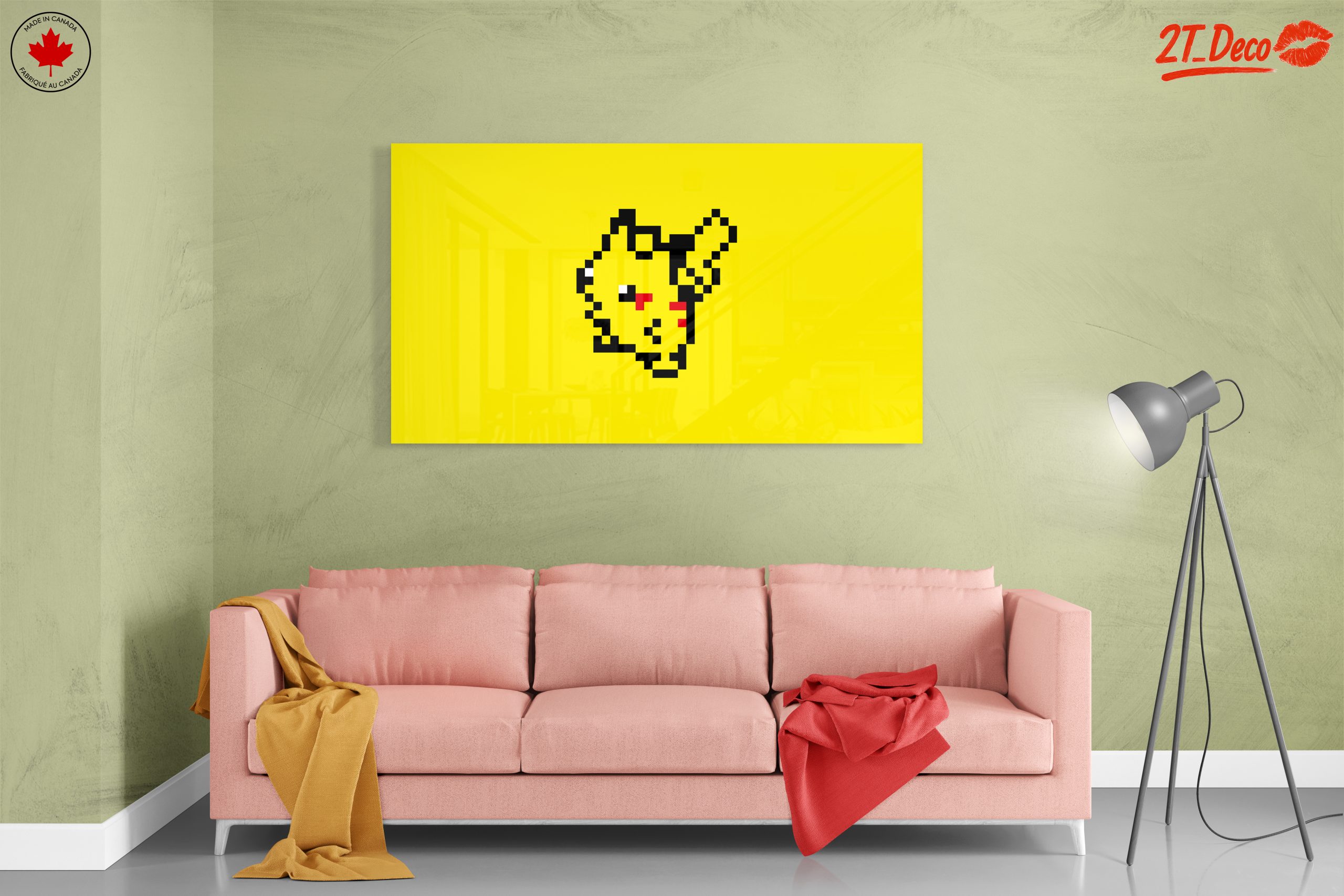Pixel Art Pikachu on Bright Yellow Background - Image 7