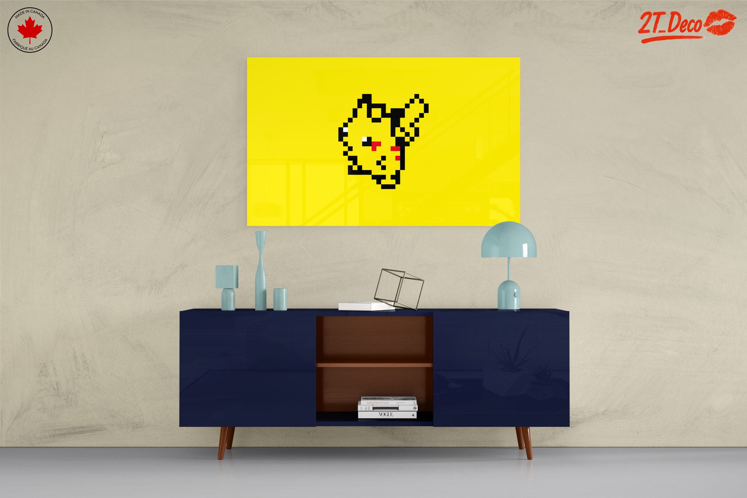 Pixel Art Pikachu on Bright Yellow Background - Image 8