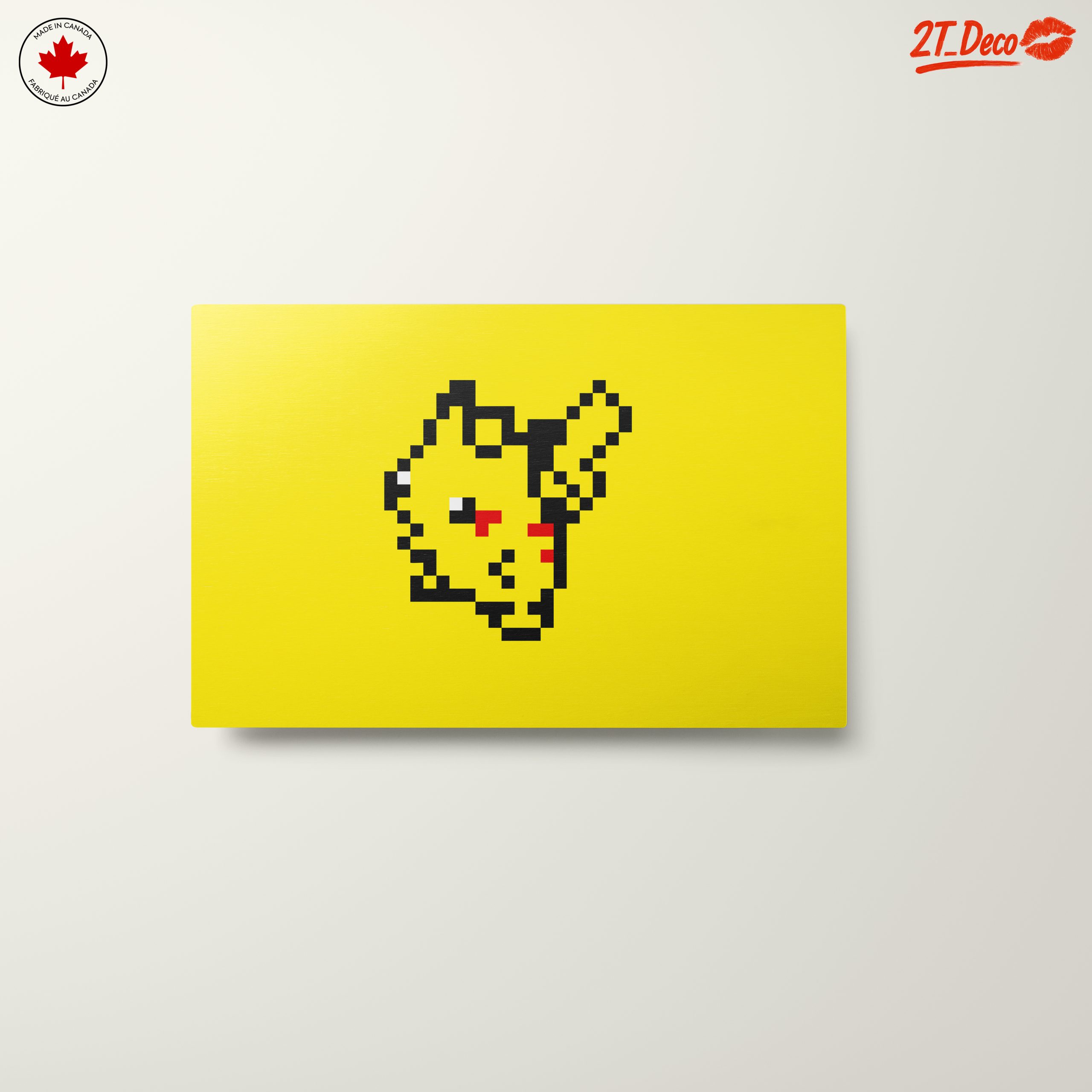 Pixel Art Pikachu on Bright Yellow Background - Image 10
