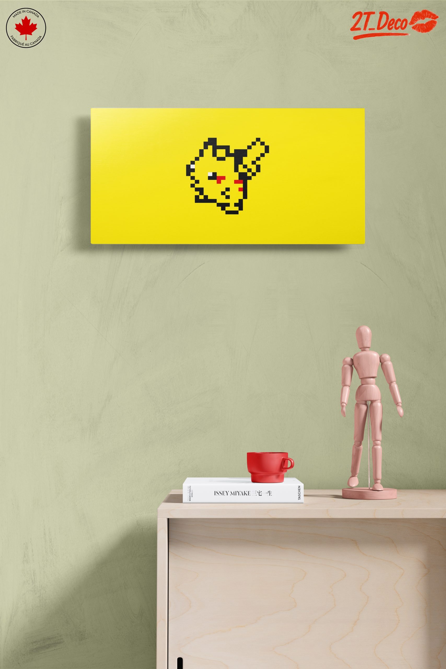 Pixel Art Pikachu on Bright Yellow Background - Image 14