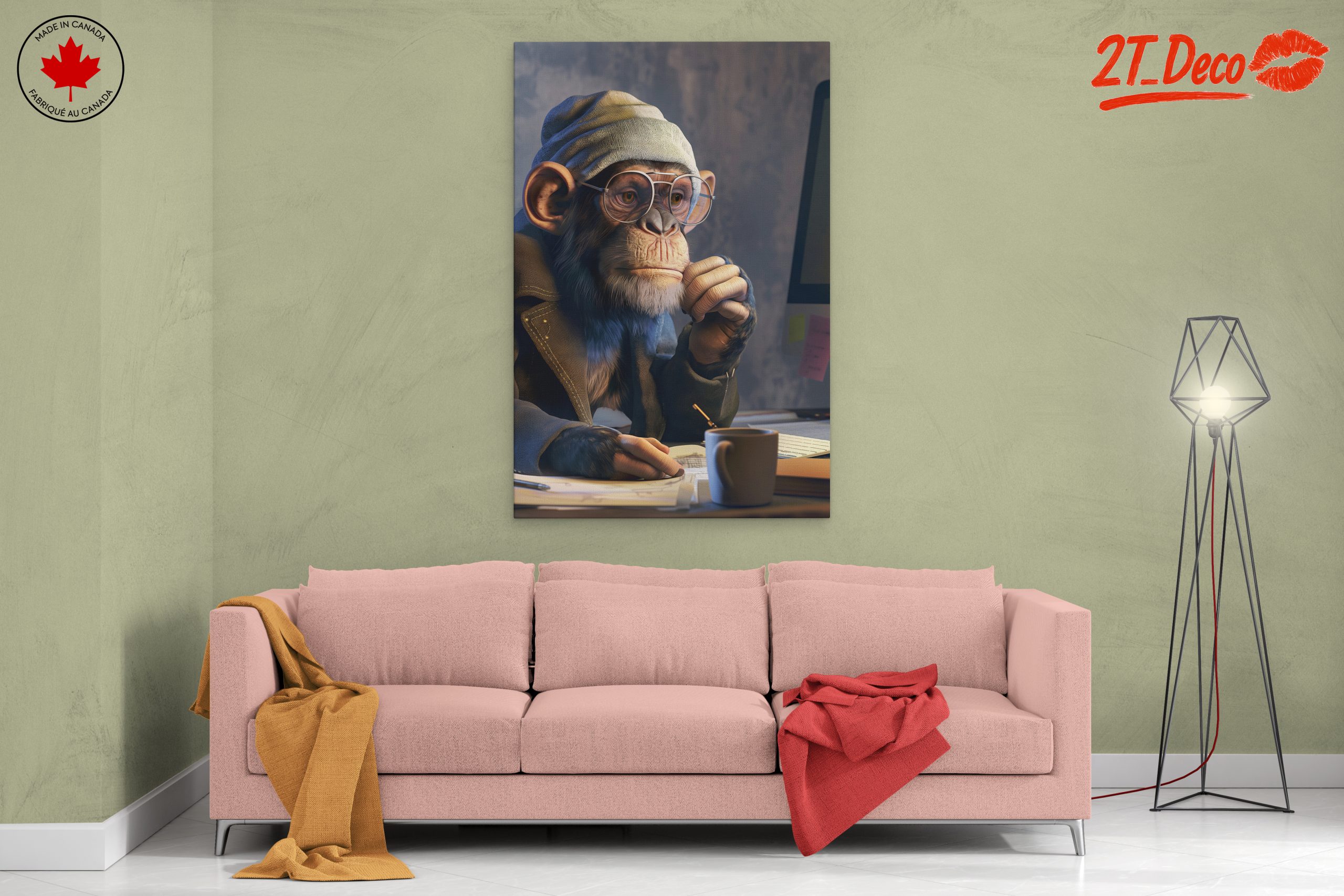Stylized Monkey Character in Thoughtful Pose - Image 2