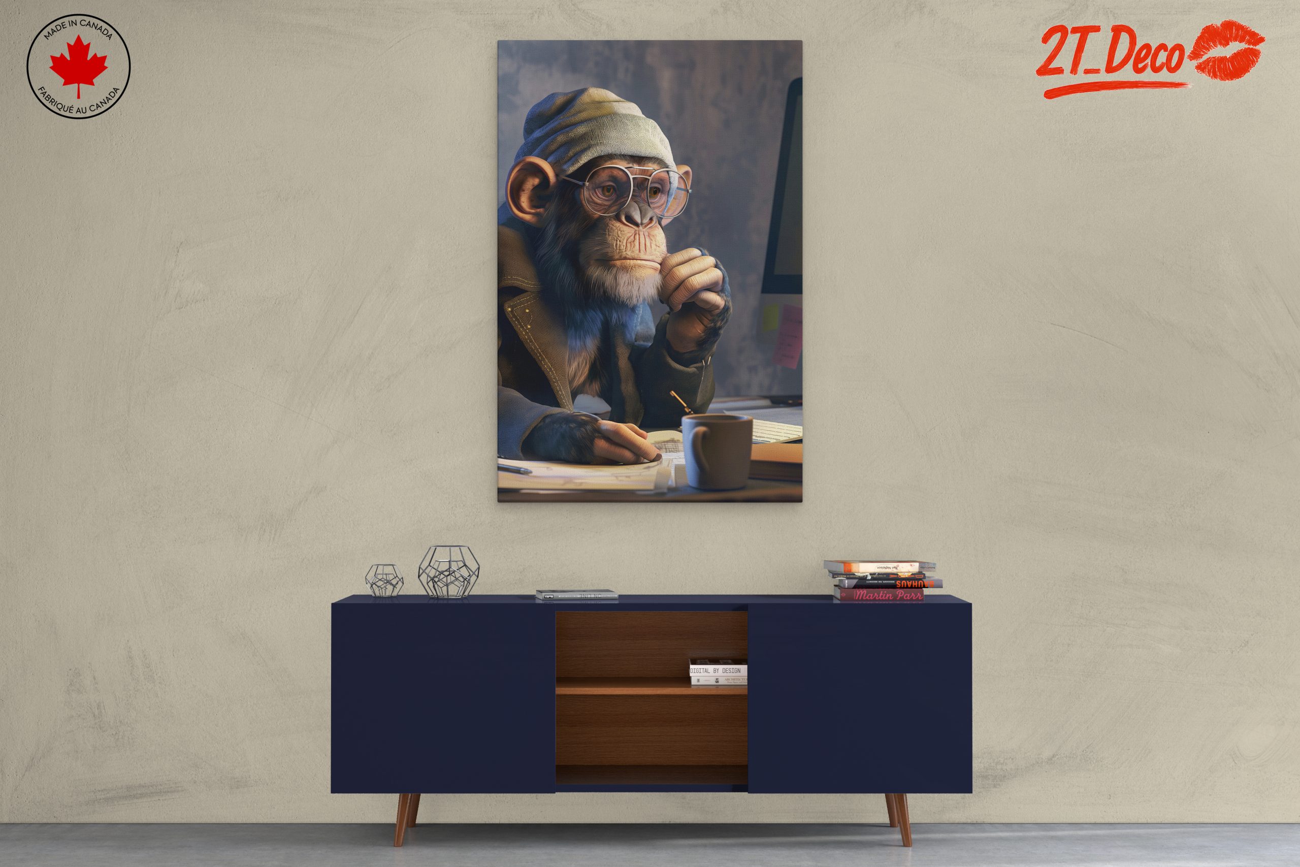 Stylized Monkey Character in Thoughtful Pose - Image 3