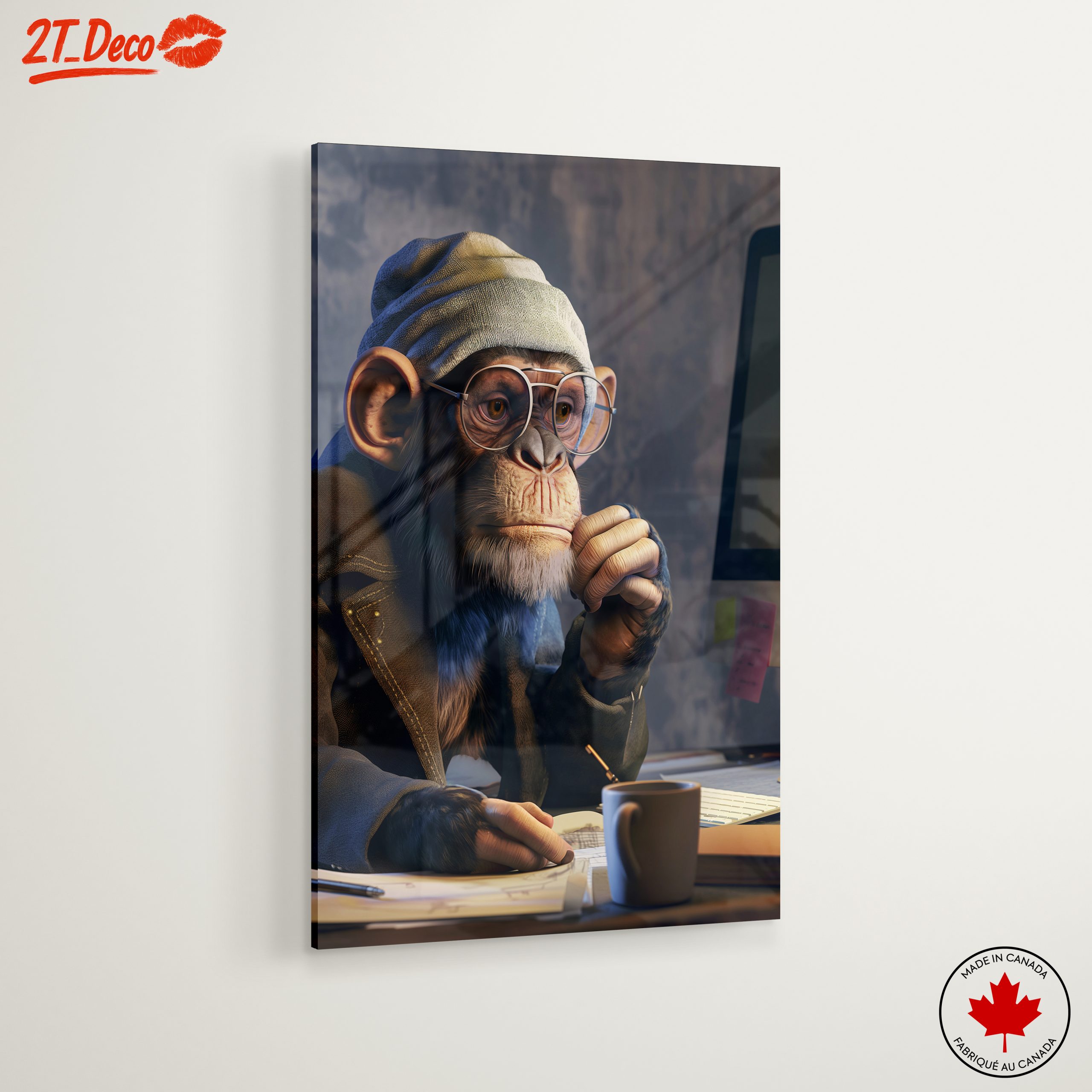 Stylized Monkey Character in Thoughtful Pose - Image 6