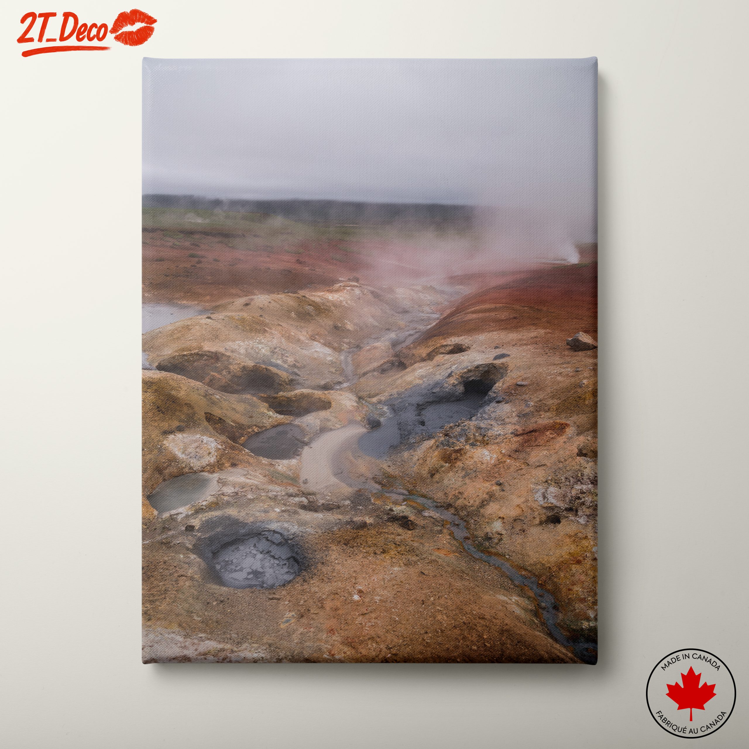 Geothermal Landscape with Steaming Features