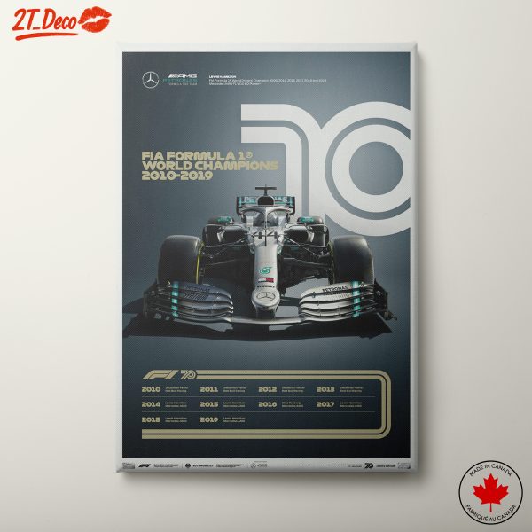 FIA Formula 1 World Champions Poster 2010-2019