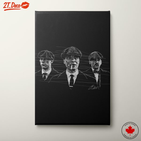 Stylized Character Art Featuring Classic Gangster Trio