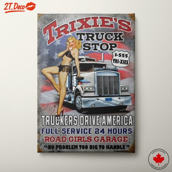 Vintage Pinup Art of Trixie's Truck Stop