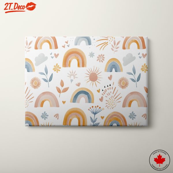 Whimsical Nature Art with Rainbows and Flowers