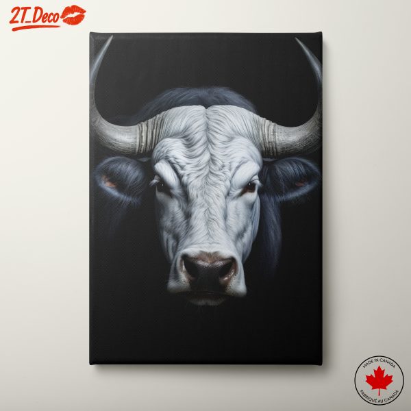 Artistic Bull Portrait with Striking Features