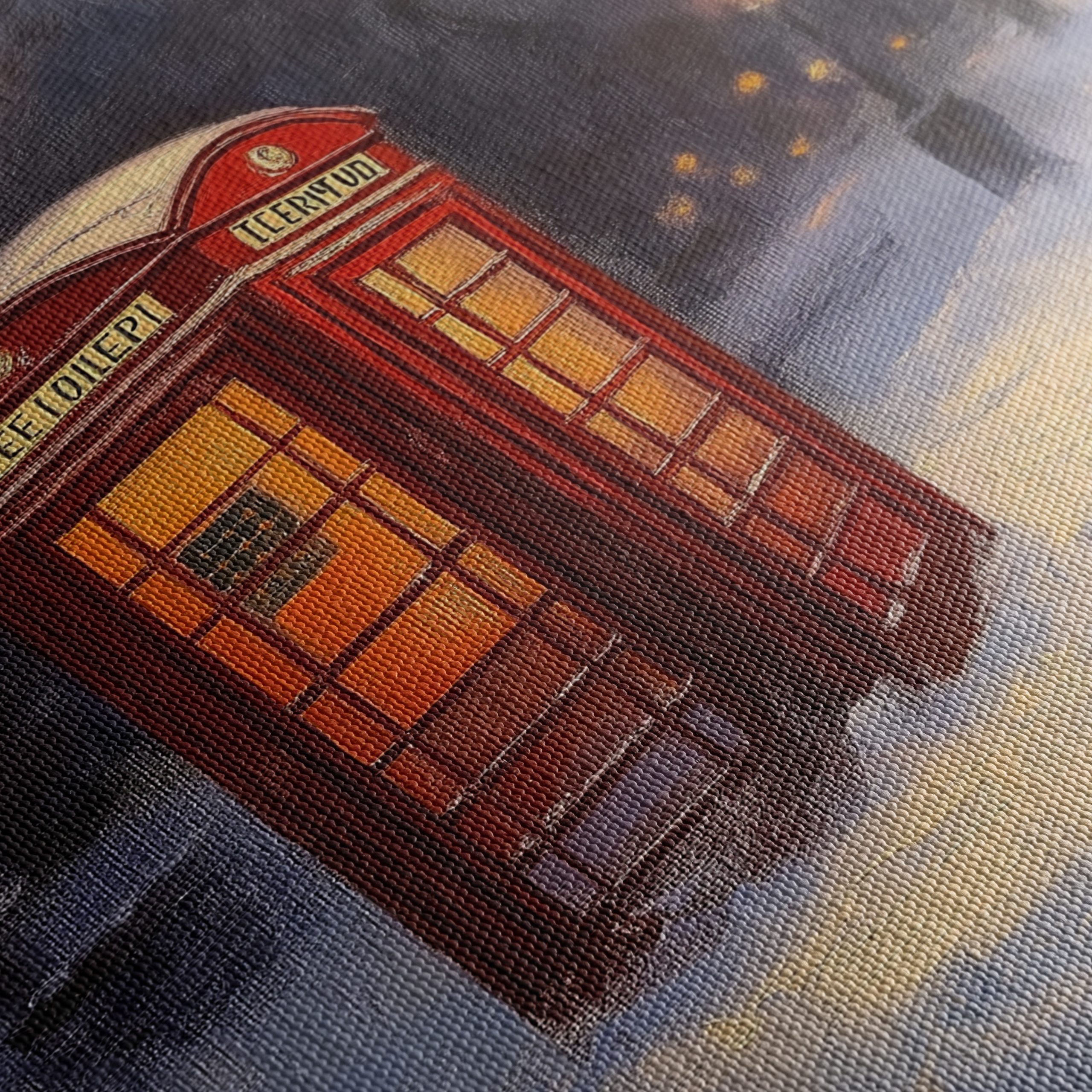 Winter City Landscape with Phone Booth - Image 5