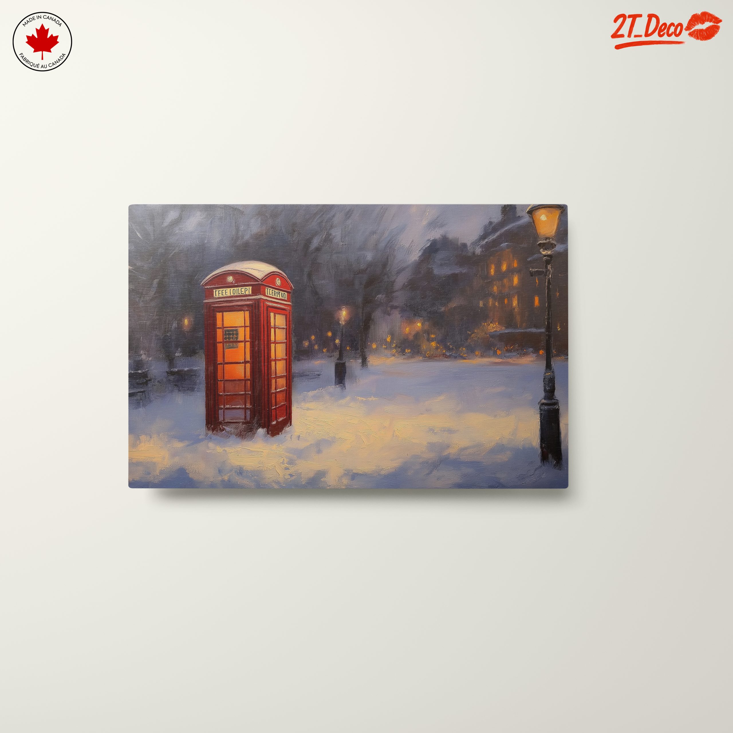 Winter City Landscape with Phone Booth - Image 10